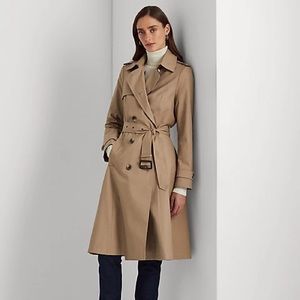 Lauren RALPH LAUREN Double-Breasted Cotton-Blend Trench Coat XL